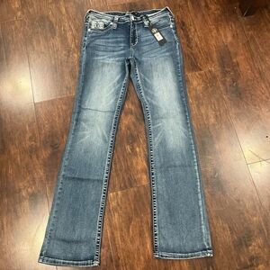 Affliction Women's Straight Leg Blue Jeans